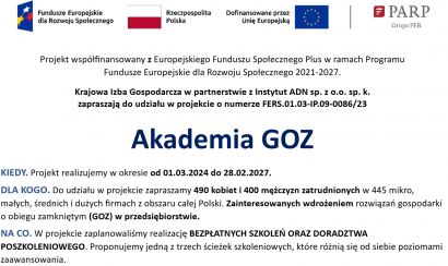 26.09.2024 o godzinie 10:00 Projekt Akademia GOZ