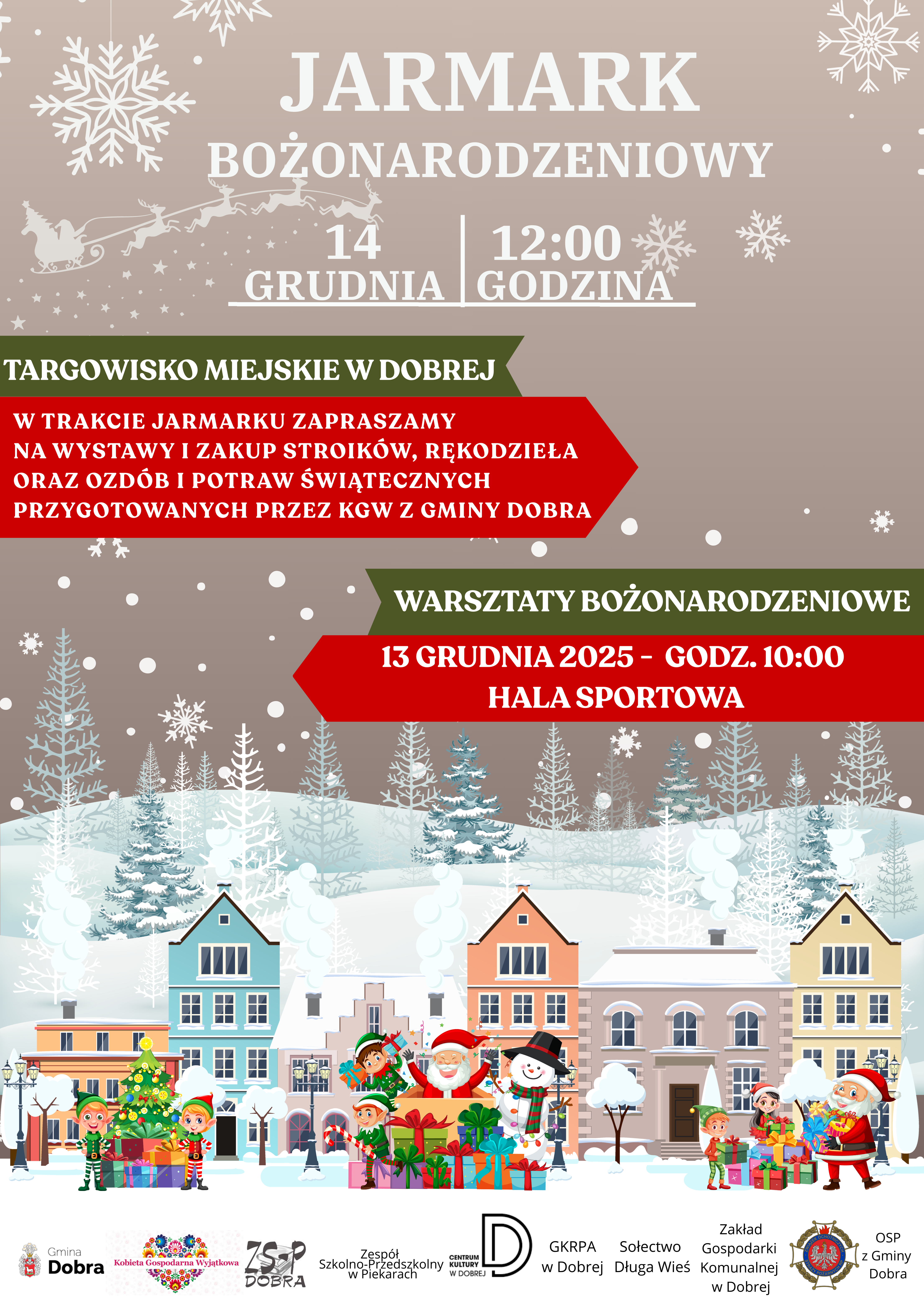 14 grudnia (niedziela) Jarmark Bożonarodzeniowy w Dobrej